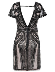 PrettyGuide Women Flapper Dress Sequin Inspired Cocktail Gatsby Dress