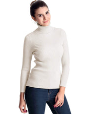 PrettyGuide Women's Ribbed Turtleneck Long Sleeve Sweater Tops